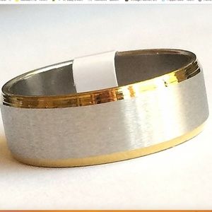 Silver Gold Stainless Steel Ring Size 8 9 10 Band